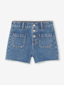 Denim-Menina 2-14 anos-Calções de ganga, com bases desfiadas, para menina