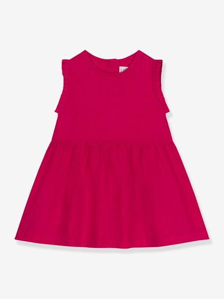 Vestido de cavas em linho, da PETIT BATEAU vermelho 