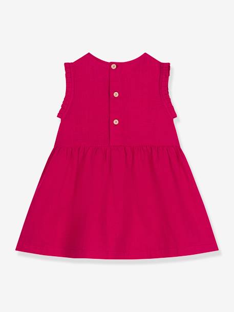 Vestido de cavas em linho, da PETIT BATEAU vermelho 