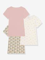 Lote de 3 t-shirts de mangas curtas, da PETIT BATEAU rosa-velho 