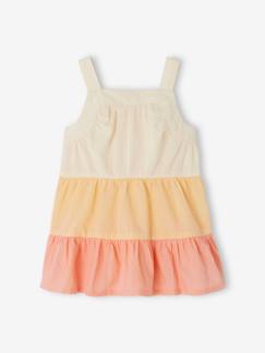 Bebé 0-36 meses-Vestido colorblock, de alças, para bebé