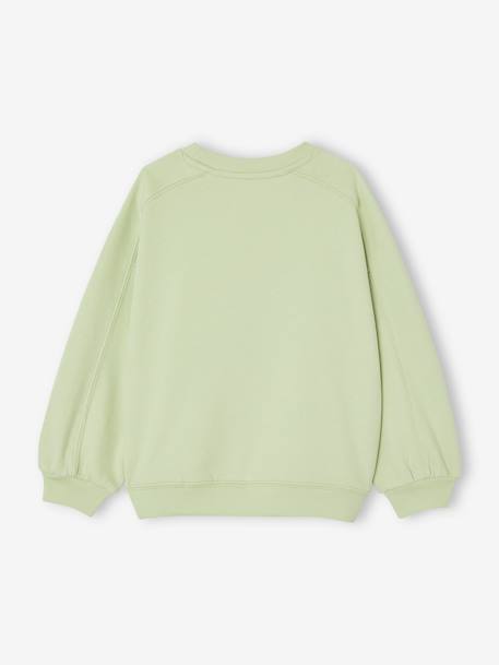 Sweat com detalhes fantasia, para menina verde amêndoa 