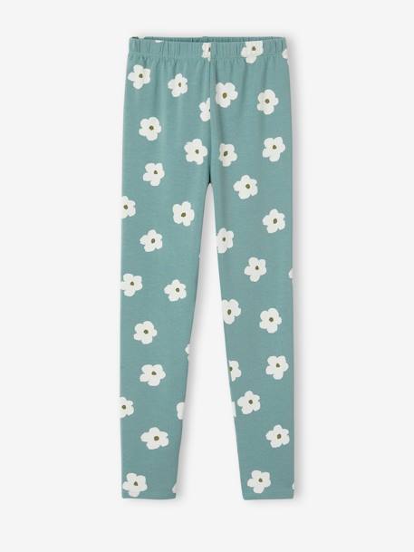 Leggings estampadas, para menina azul estampado+bege+rosado+verde-esmeralda 