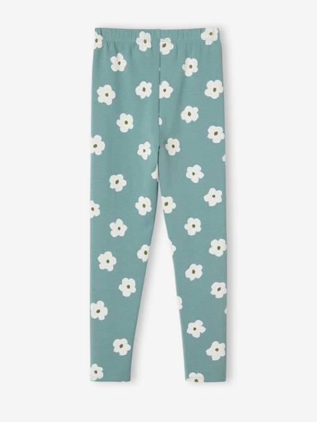 Leggings estampadas, para menina azul estampado+bege+rosado+verde-esmeralda 