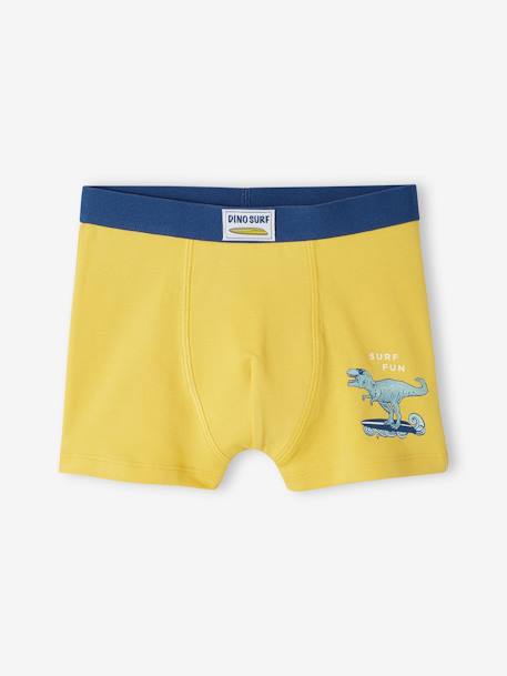 Lote de 4 boxers stretch 'dino surf', para menino amarelo 