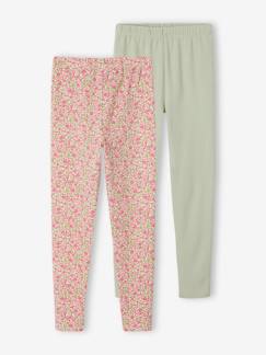 Menina 2-14 anos-Lote de 2 leggings Basics, para menina