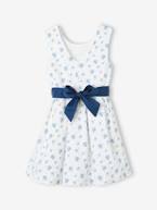 Vestido estampado às flores, especial cerimónia, para menina azul estampado+estampado rosa 