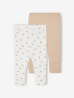 Lote de 2 leggings basic, para bebé 6306+rosado 