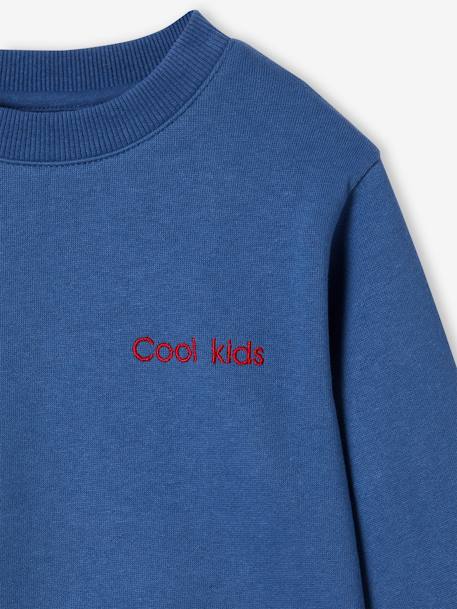 Sweat de gola redonda, personalizável, para menino azul 