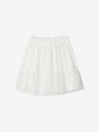 Saia em tule com purpurinas, para menina bege irisado+cru+rosa-nude 