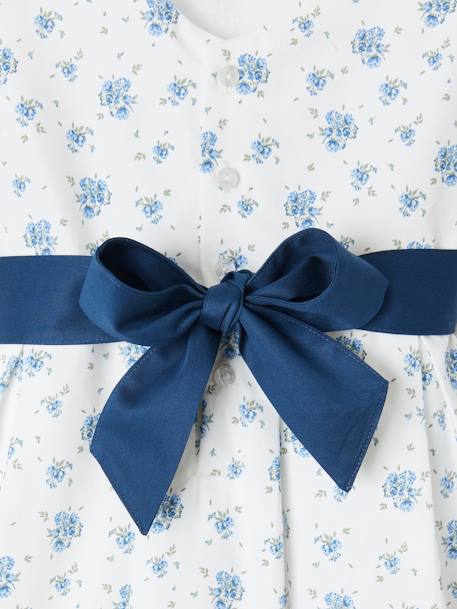 Vestido estampado às flores, especial cerimónia, para menina azul estampado+cru+estampado rosa 