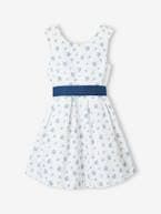 Vestido estampado às flores, especial cerimónia, para menina azul estampado+estampado rosa 