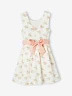 Vestido estampado às flores, especial cerimónia, para menina azul estampado+estampado rosa 