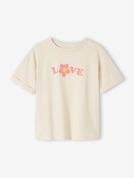 Conjunto t-shirt e calções justos, para menina rosa+verde-esmeralda 