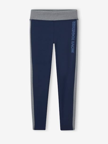 Leggings de desporto com barra dos lados, para menina AZUL ESCURO LISO+cinza mesclado+coral+marinho+rosado+verde 