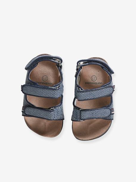 Sandálias estampadas com barras autoaderentes, para bebé azul estampado 