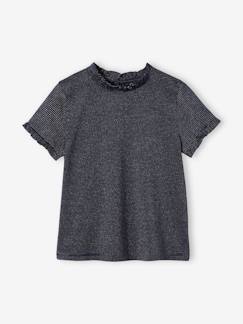 T-shirt às riscas brilhantes, para menina