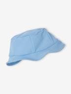 Conjunto de banho anti UV, com t-shirt + calções + chapéu tipo bob, para bebé menino azul-oceano 