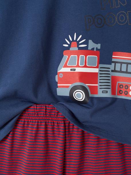 Lote pijama + pijama-calção, bombeiros, para menino azul-oceano 
