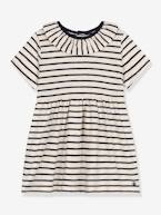 Vestido às riscas, para bebé, da PETIT BATEAU bege mesclado 