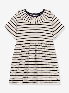 -Vestido às riscas, para bebé, da PETIT BATEAU