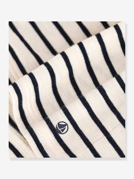 Vestido às riscas, para bebé, da PETIT BATEAU bege mesclado 