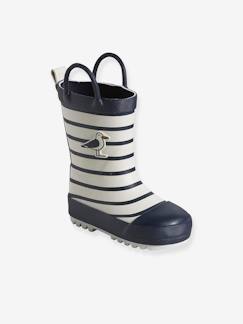 Calçado-Calçado menina (23-38)-Botas-Galochas às riscas, para bebé