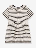 Vestido às riscas, para bebé, da PETIT BATEAU bege mesclado 