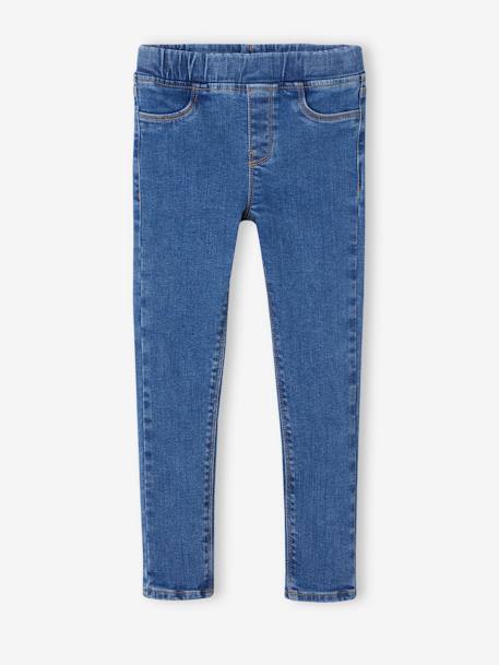 Jeans estilo treggings Basics, para menina azul-ganga+double stone+stone 