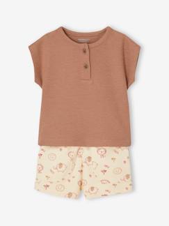 Personalizáveis-Bebé 0-36 meses-Conjunto: t-shirt estilo tunisino + calções, para bebé