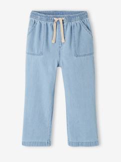 Menina 2-14 anos-Jeans direitos loose, fáceis de vestir