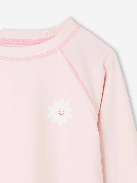 Camisola de banho anti-UV, para menina estampado rosa 