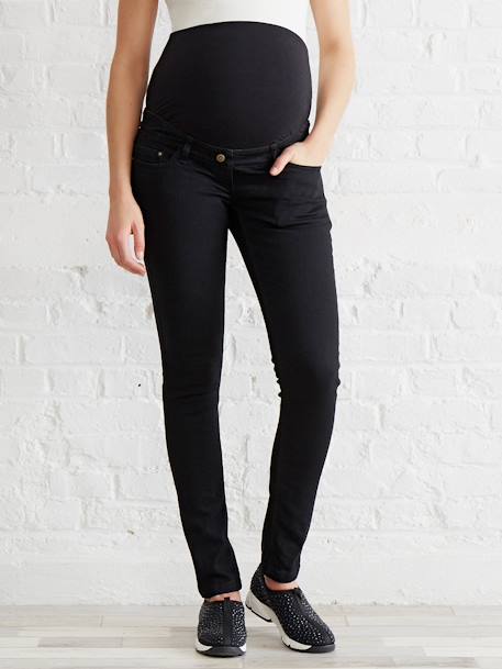 Jeans slim, entrepernas 85 cm, para grávida Ganga black 
