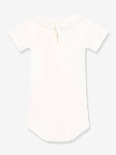 Body de mangas curtas com gola, da PETIT BATEAU branco 