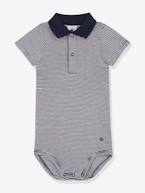 Body de mangas curtas, gola polo, da PETIT BATEAU azul 