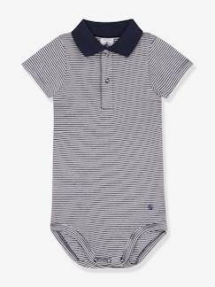 Body de mangas curtas, gola polo, da PETIT BATEAU