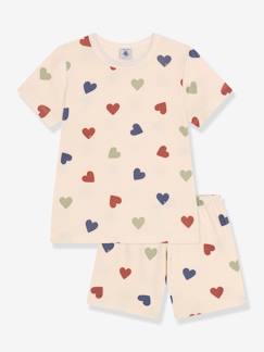 Menina 2-14 anos-Pijamas-Pijama estampado aos corações, da PETIT BATEAU