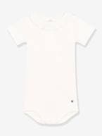 Body de mangas curtas com gola, da PETIT BATEAU branco 