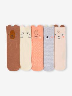 Bebé 0-36 meses-Meias, collants-Lote de 5 pares de meias "animais", para bebé