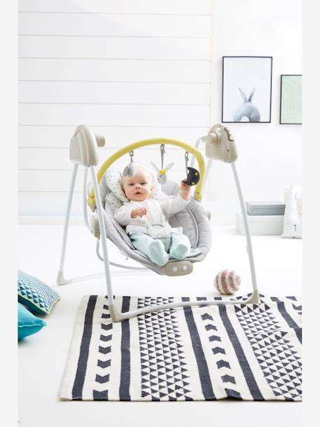 Baloiço com arco de jogos Babyswing VERTBAUDET Cinza estampado 