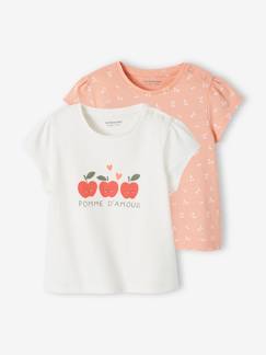 Bebé 0-36 meses-T-shirts-Lote de 2 t-shirts basics de mangas curtas, para bebé