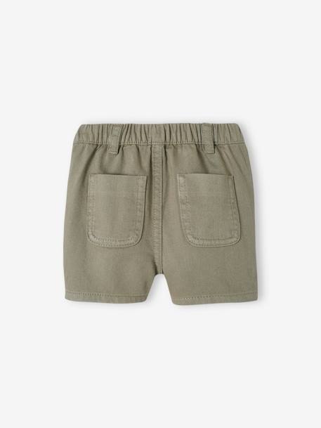 Bermudas com cós elástico, para bebé caqui 