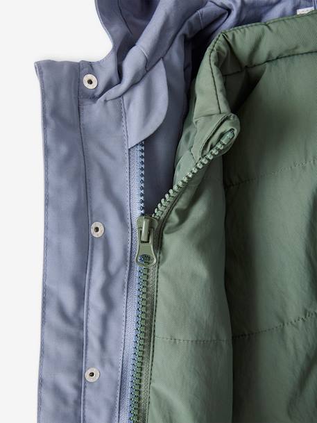 Parka 3 em 1 com colete acolchoado amovível, para bebé azul-índigo 