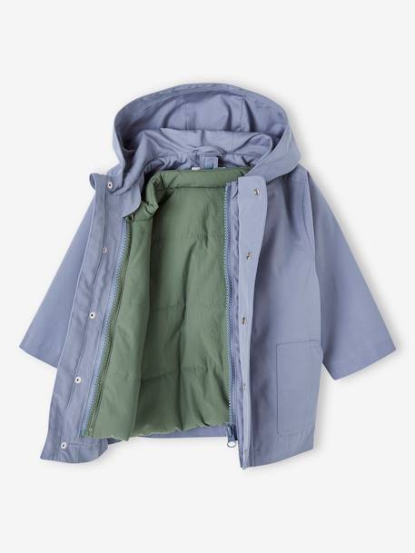 Parka 3 em 1 com colete acolchoado amovível, para bebé azul-índigo 