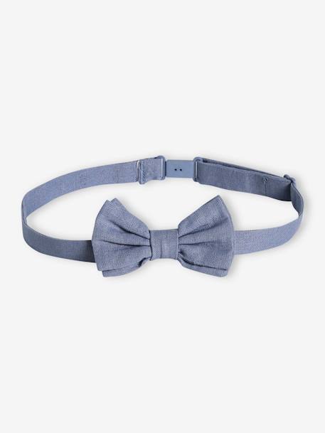 Laço-papillon liso, para menino azul+marinho 