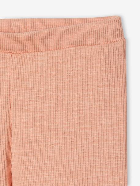 Leggings basics em canelado, para bebé bege mesclado+rosa 