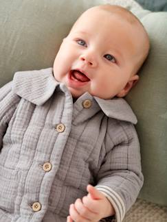 Personalizáveis-Bebé 0-36 meses-Camisolas, casacos de malha, sweats-Casacos-Casaco personalizável, em gaze de algodão, para bebé