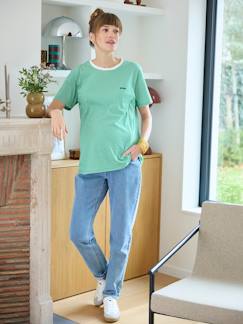 Personalizáveis-Roupa grávida-Amamentação-T-shirt às riscas em algodão, personalizável, especial gravidez e amamentação