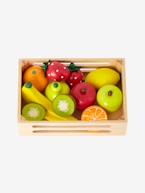 Caixa de frutas em madeira multicolor 