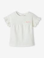 T-shirt personalizável, em algodão biológico, para bebé cru+fúchsia 